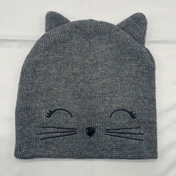 Justice Other - Justice Gray Cat Hat Toboggan with Ears & Sparkle